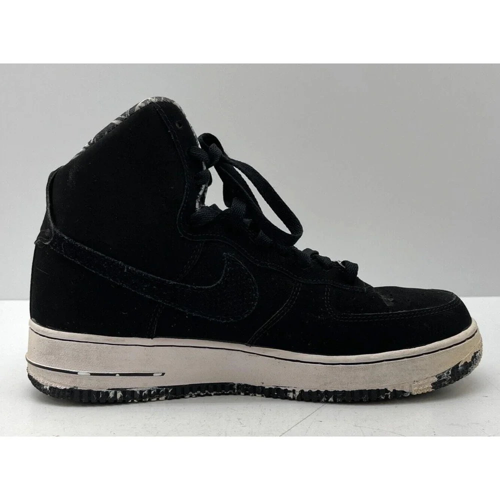 Nike Air Force 1 Mid Shoes Black/White Marble Sole Sneakers 653998-008 US Sz 7Y